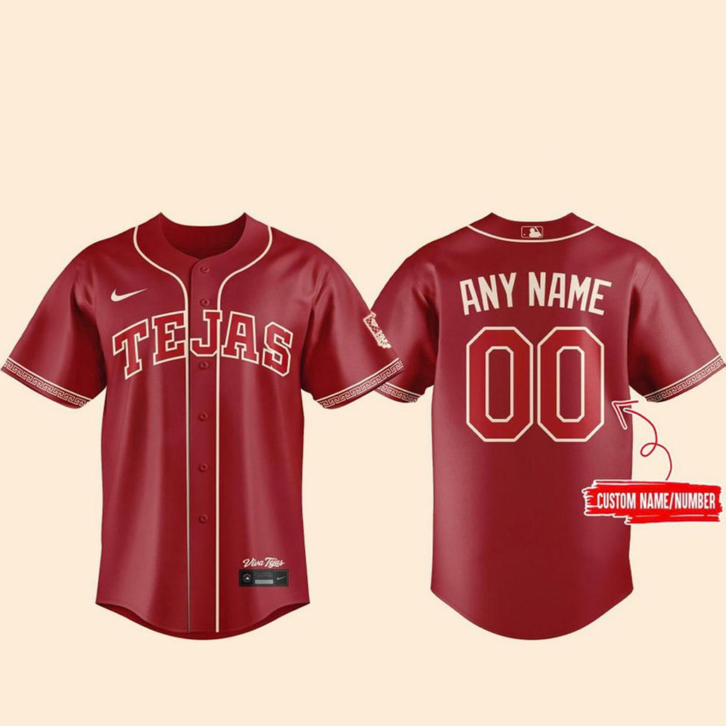 Custom Name and Number Texas Rangers City Connect 2026 Tejas Baseball Jersey 1 Custom Name and Number Texas Rangers City Connect 2026 Tejas Baseball Jersey