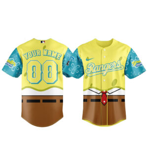 Custom Name and Number Texas Rangers x SpongeBob SquarePants 2026 Baseball Jersey