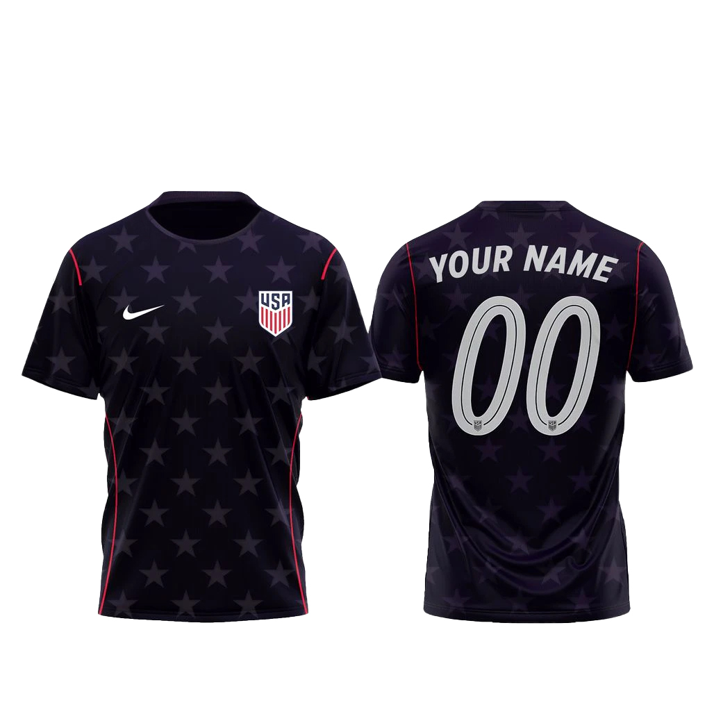 Custom Name and Number U.S. Men's National Team Soccer 2026 T-Shirt Version 2 1 Custom Name and Number U.S. Men's National Team Soccer 2026 T-Shirt Version 2