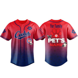 Custom Pet's Name Chicago Cubs Fur Family Pet Game Night 2026 Baseball Jersey