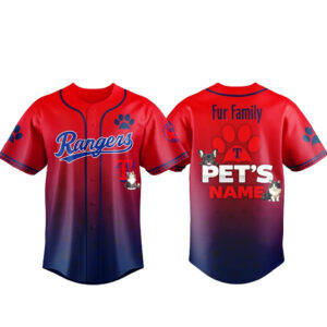 Custom Pet's Name Texas Rangers Fur Family Pet Game Night 2026 Baseball Jersey