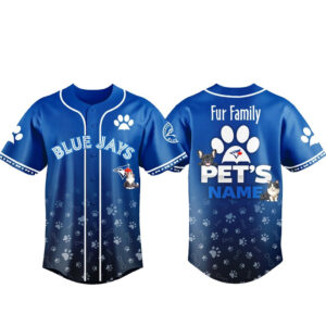 Custom Pet's Name Toronto Blue Jays Fur Family Pet Game Night 2026 Baseball Jersey
