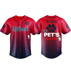 Custom Pet's Name Washington Nationals Fur Family Pet Game Night Jersey