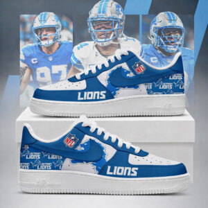 Detroit Lions Football League 2026 Air Force 1 Shoes Sneakers