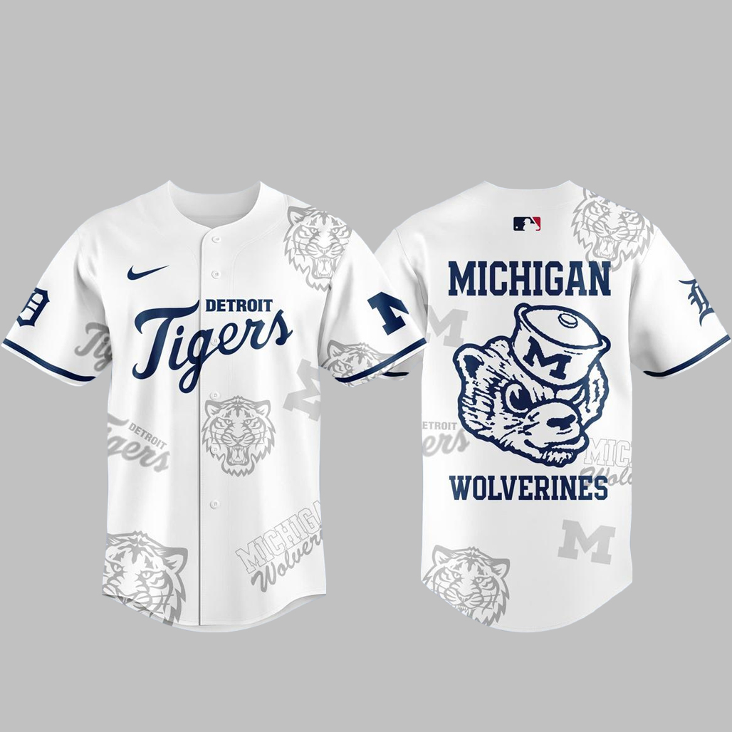 Detroit Tigers University of Michigan Night 2026 Baseball Jersey 1 Detroit Tigers University of Michigan Night 2026 Baseball Jersey