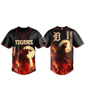 Detroit Tigers x Godzilla King of Monsters Baseball Jersey