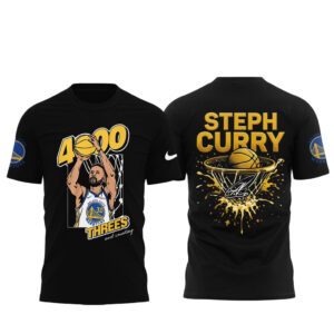 Golden State Warriors Stephen Curry 4000 Threes Pointers And Counting 2026 T-Shirt