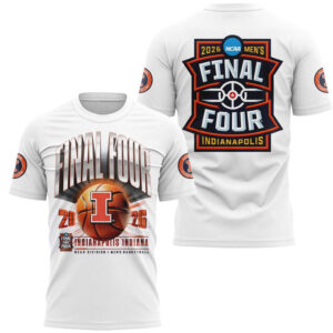 Illinois Fighting Illini 2026 NCAA Men’s Basketball Final Four White T-Shirt