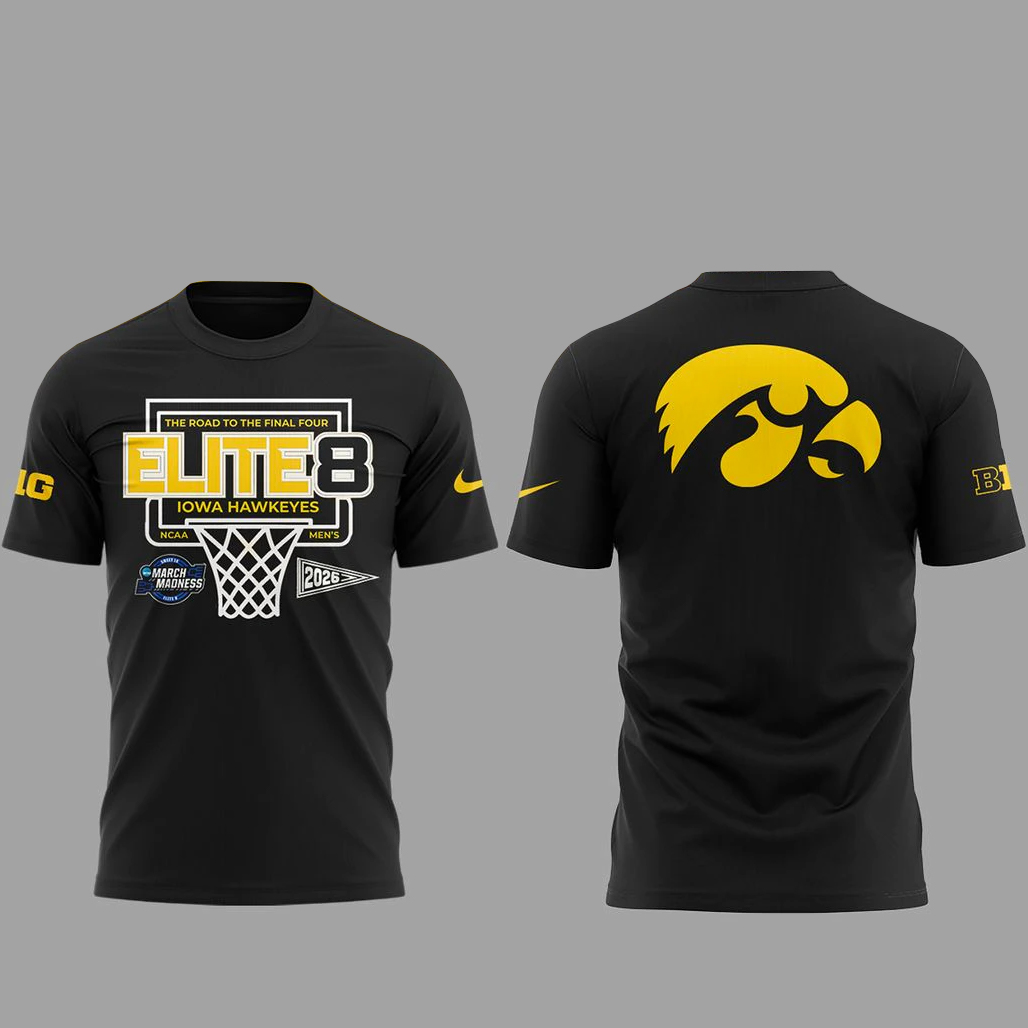 Iowa Hawkeyes 2026 March Madness Elite Eight Shirt 1 Iowa Hawkeyes 2026 March Madness Elite Eight T-Shirt