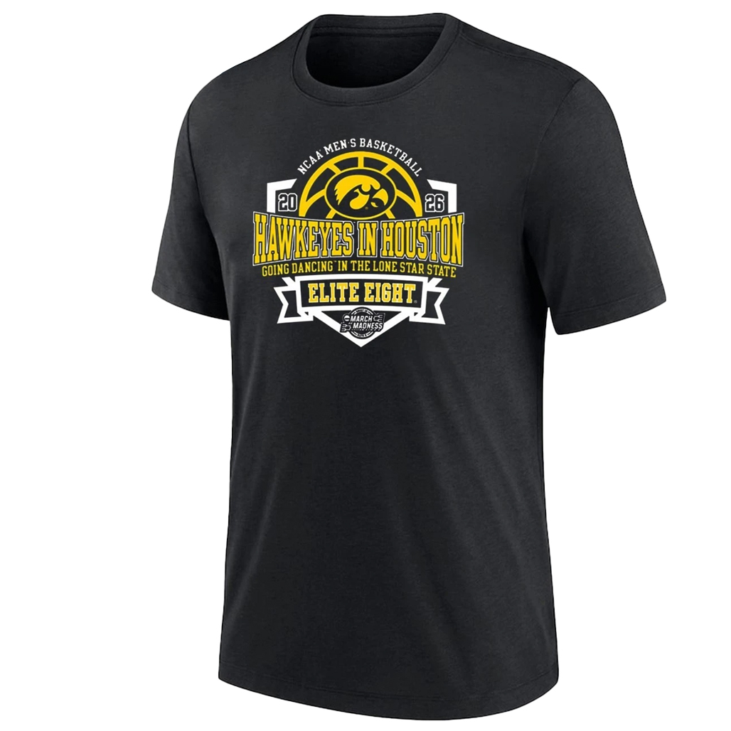 Iowa Hawkeyes 2026 NCAA Men’s Basketball Hawkeyes In Houston Going Dancing In The Lone Star State Elite Eight T-Shirt 1 Iowa Hawkeyes 2026 NCAA Men’s Basketball Hawkeyes In Houston Going Dancing In The Lone Star State Elite Eight T-Shirt