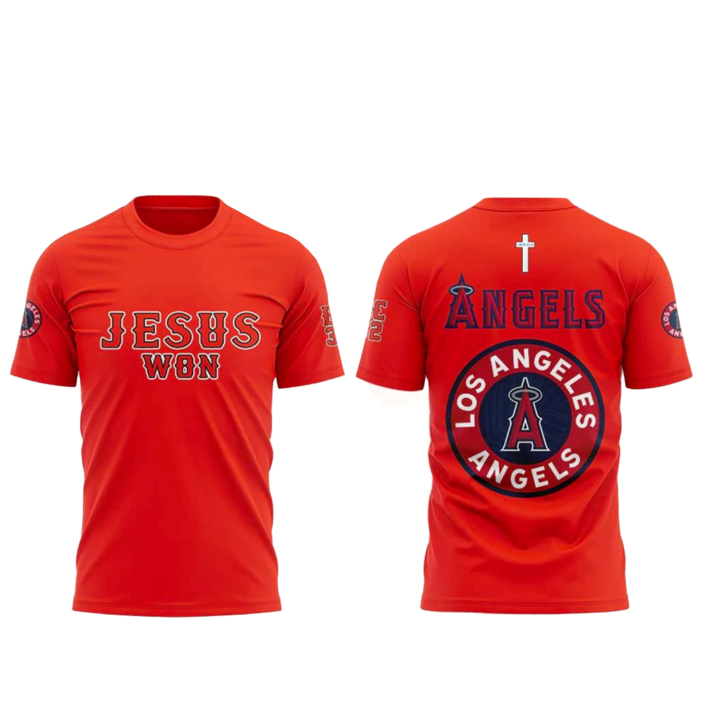 Los Angeles Angels Jesus Won Shirt 1 Los Angeles Angels Jesus Won T-Shirt