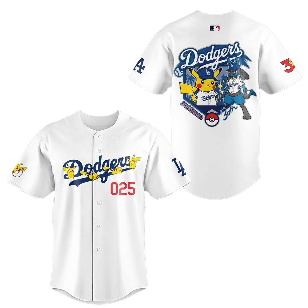 Los Angeles Dodgers Celebration 30th Pokemon 2026 Baseball Jersey 1 Los Angeles Dodgers Celebration 30th Pokemon 2026 Baseball Jersey