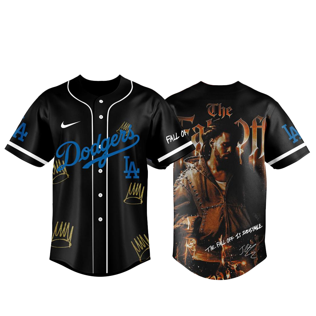 Los Angeles Dodgers J. Cole The Fall Off Tour 2026 Baseball Jersey 1 Los Angeles Dodgers J. Cole The Fall Off Tour 2026 Baseball Jersey