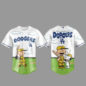 Los Angeles Dodgers x Peanuts Gang Cartoon Baseball Jersey