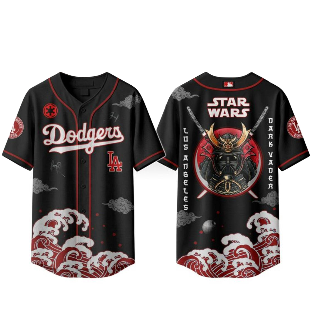 Los Angeles Dodgers x Samurai Star Wars Baseball Jersey 1 Los Angeles Dodgers x Samurai Star Wars Baseball Jersey