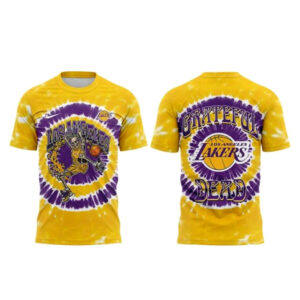 Los Angeles Lakers Grateful Dead Skeleton Dunker Tie Dye T-Shirt