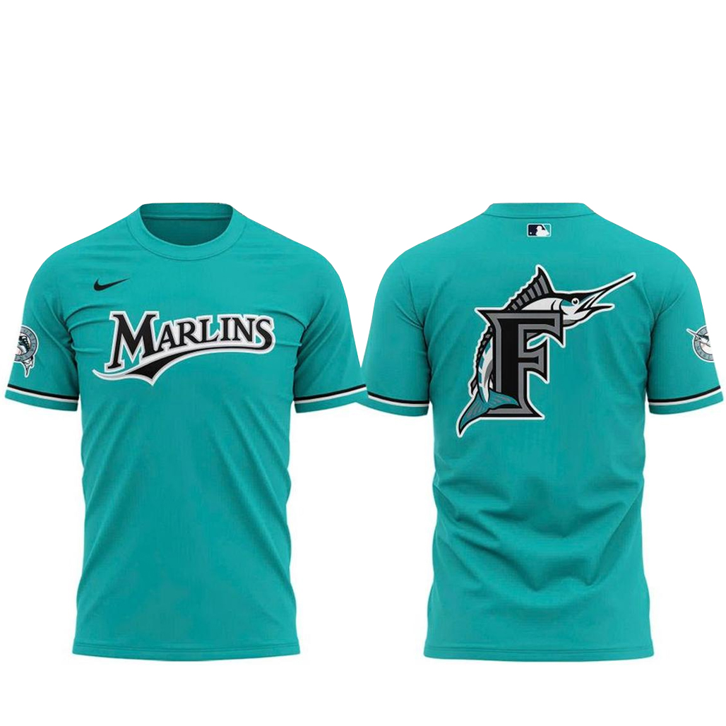 Miami Marlins Teal Classic Night With Proud 2026 Shirt 1 Miami Marlins Teal Classic Night With Proud 2026 T-Shirt