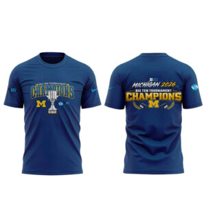 Michigan Wolverines Hockey 2026 Big Ten Men’s Ice Hockey Tournament Champions T-Shirt
