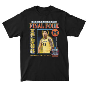 Michigan Wolverines Men's Basketball Campus Ink Yaxel Lendeborg Final Four T-Shirt