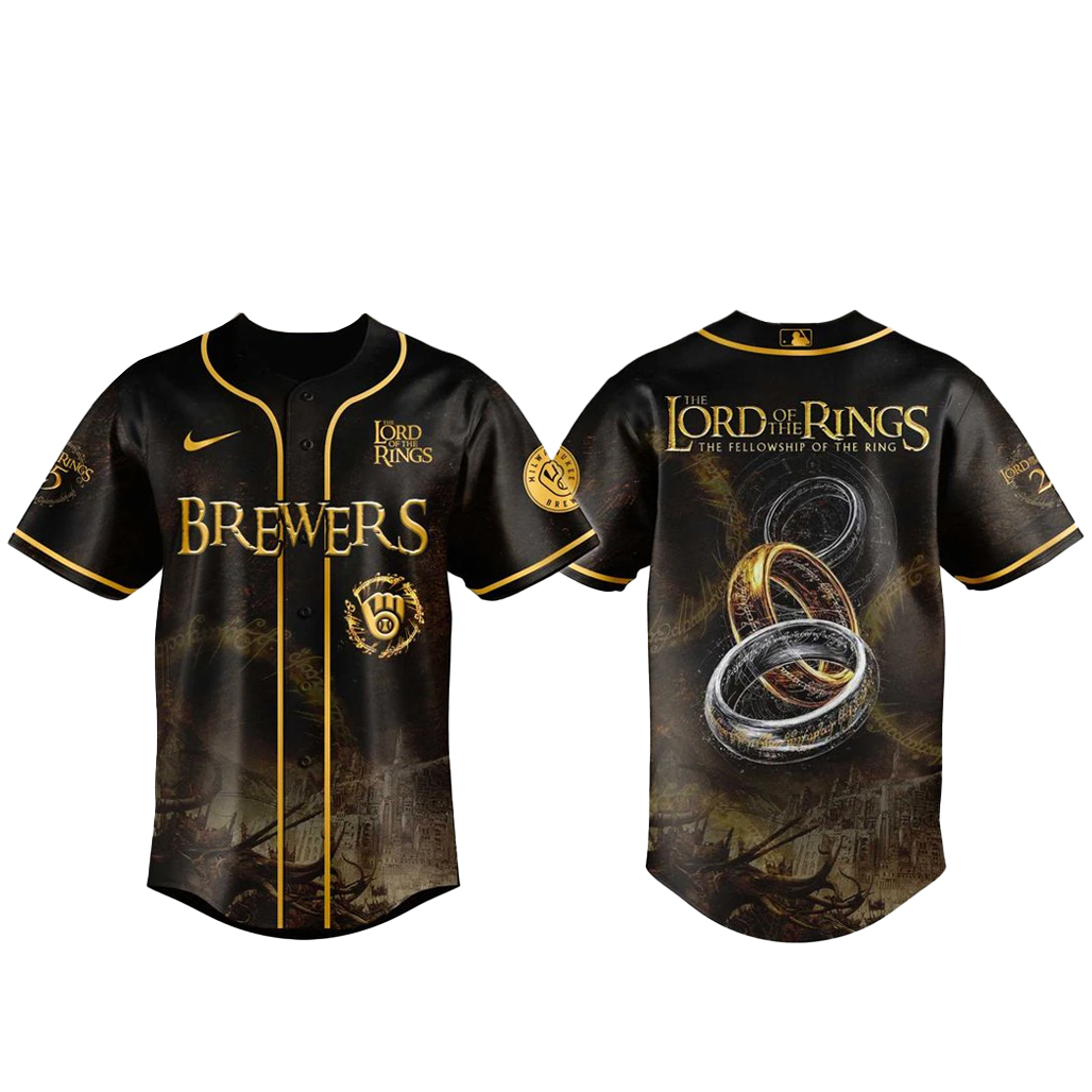Milwaukee Brewers x The Lord Of The Rings Baseball Jersey 1 Milwaukee Brewers x The Lord Of The Rings Baseball Jersey