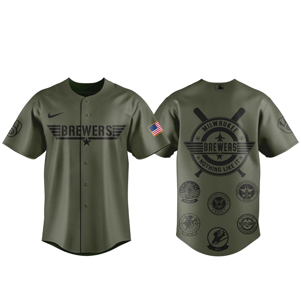 Milwaukee Brewers x Top Gun Night 2026 Baseball Jersey 1 Milwaukee Brewers x Top Gun Night 2026 Baseball Jersey