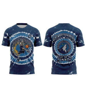Minnesota Timberwolves x Grateful Dead Skeleton Dunker 2026 Tie Dye T-Shirt