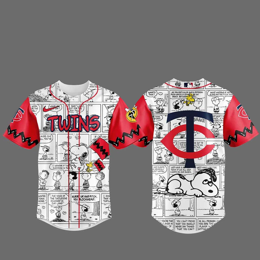 Minnesota Twins Peanuts 75th Anniversary 2026 Baseball Jersey 1 Minnesota Twins Peanuts 75th Anniversary 2026 Baseball Jersey