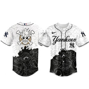 New York Yankees One Piece Gear 5 Luffy Sun God Nika Baseball Jersey 2026