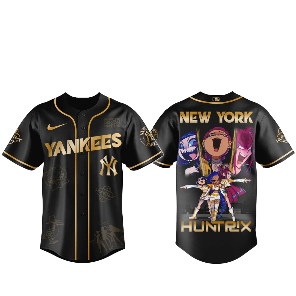 New York Yankees x Kpop Demon Hunter 2026 Golden Baseball Jersey 1 New York Yankees x Kpop Demon Hunter 2026 Golden Baseball Jersey