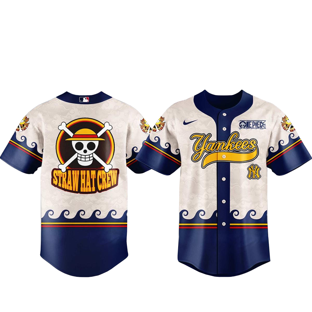 New York Yankees x One Piece Night 2026 Straw Hat Crew Baseball Jersey 1 New York Yankees x One Piece Night 2026 Straw Hat Crew Baseball Jersey
