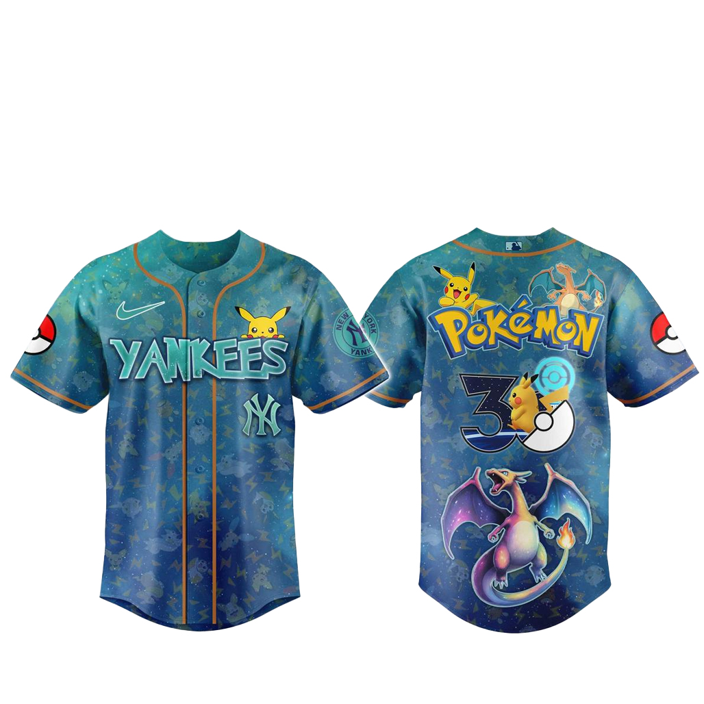 New York Yankees x Pokémon Day 2026 Baseball Jersey 1 New York Yankees x Pokémon Day 2026 Baseball Jersey