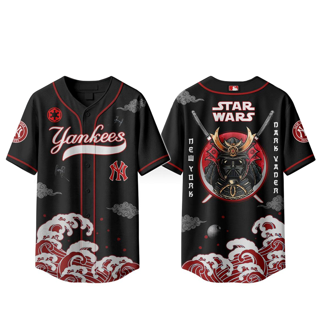 New York Yankees x Samurai Star Wars Baseball Jersey 1 New York Yankees x Samurai Star Wars Baseball Jersey