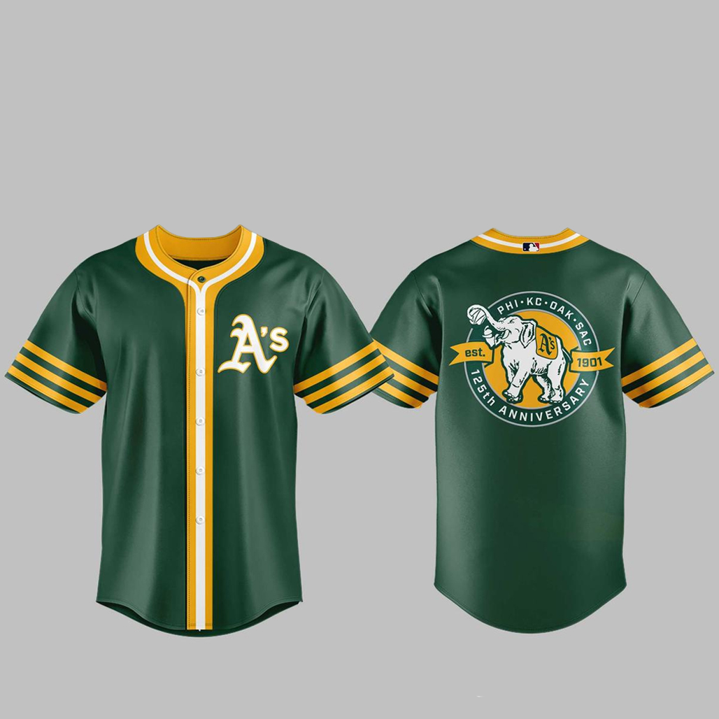 Oakland Athletics 2026 Celebrating Our 125th Anniversary Baseball Jersey 1 Oakland Athletics 2026 Celebrating Our 125th Anniversary Baseball Jersey