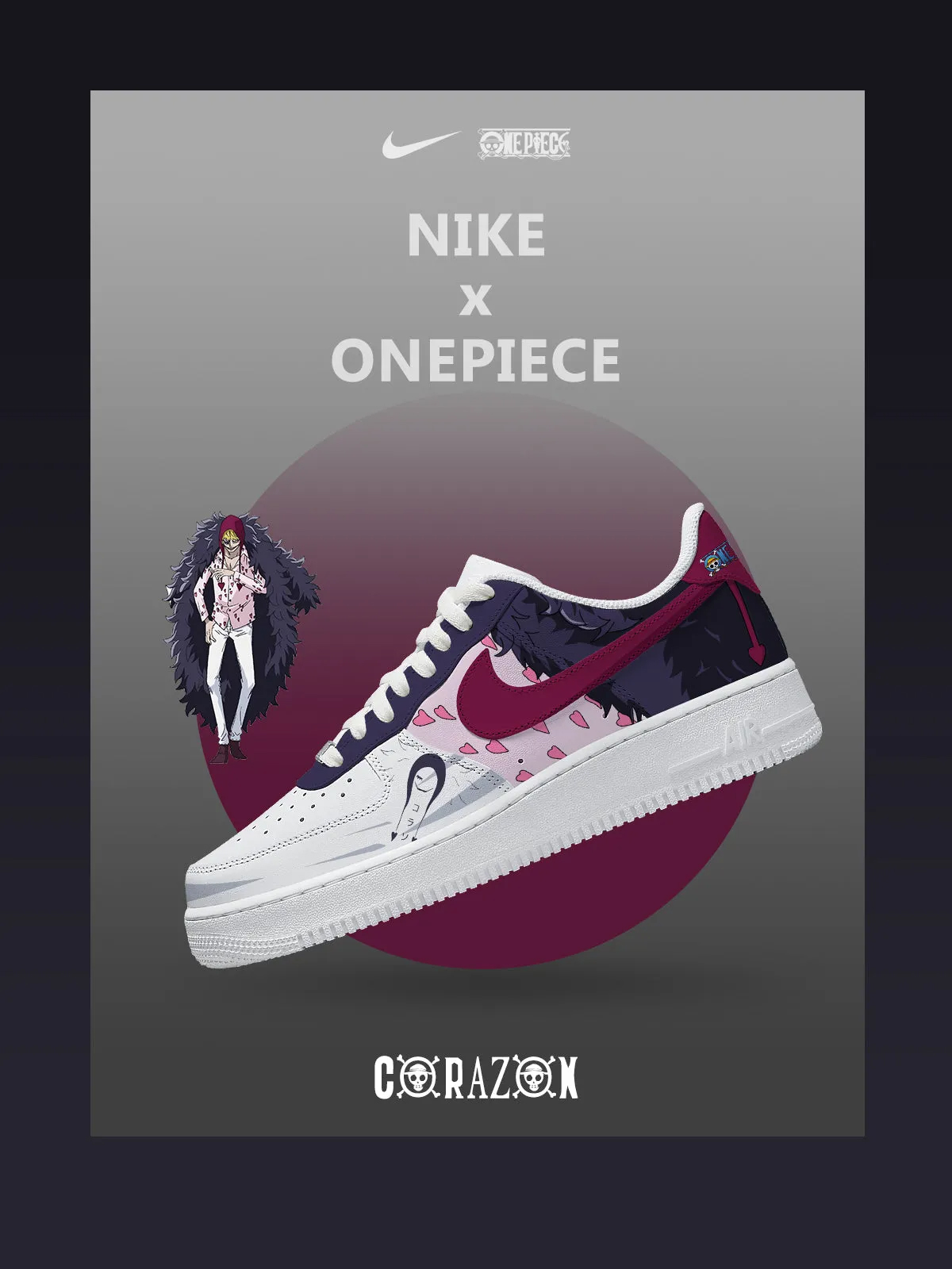 One Piece Corazon Air Force 1 Shoes Sneakers 1 One Piece Corazon Air Force 1 Shoes Sneakers