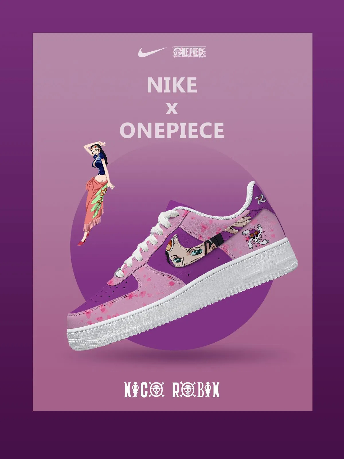 One Piece Nico Robin Air Force 1 Shoes Sneakers 1 One Piece Nico Robin Air Force 1 Shoes Sneakers