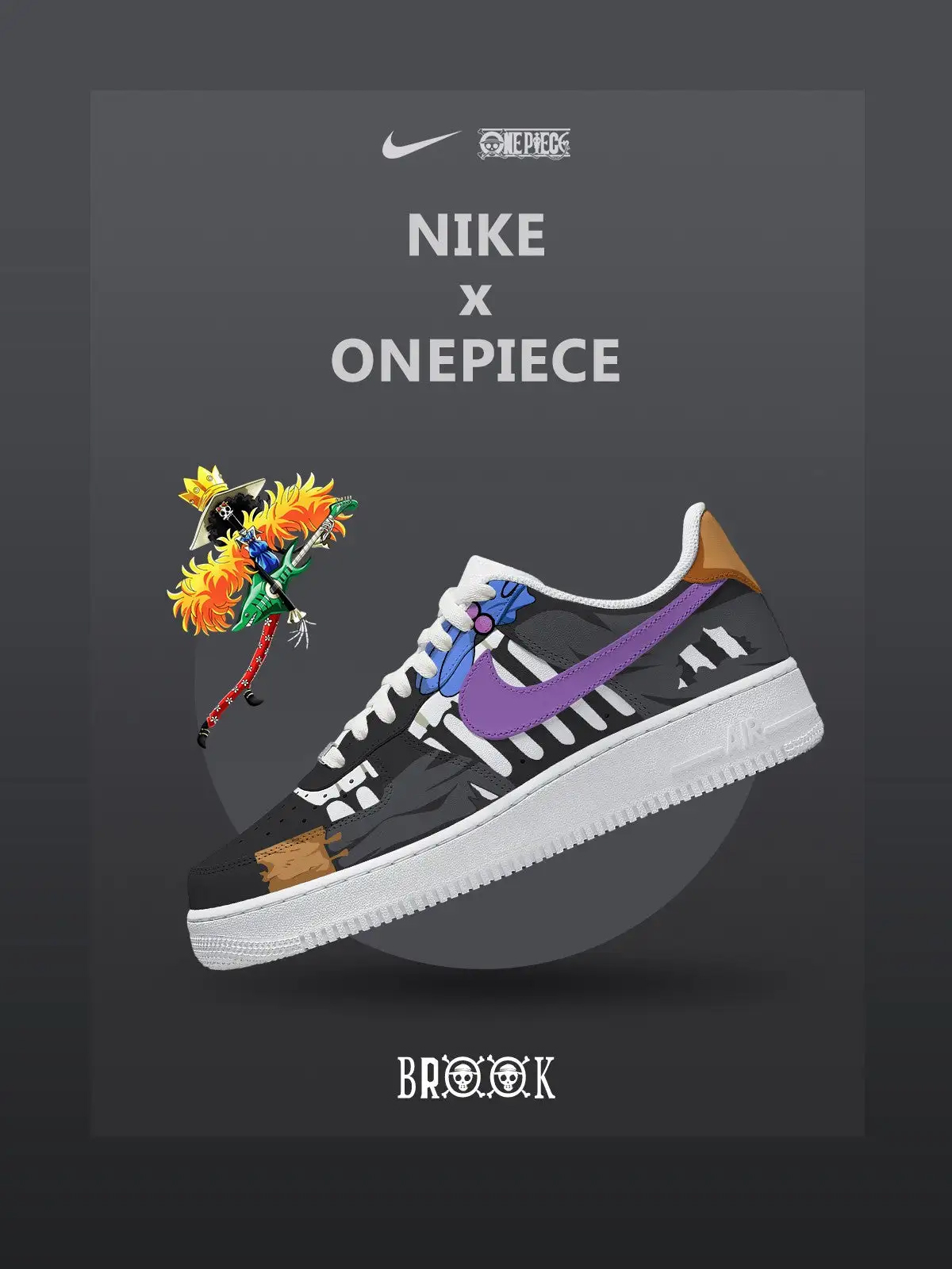 One Piece Soul King Brook Air Force 1 Shoes Sneakers 1 One Piece Soul King Brook Air Force 1 Shoes Sneakers