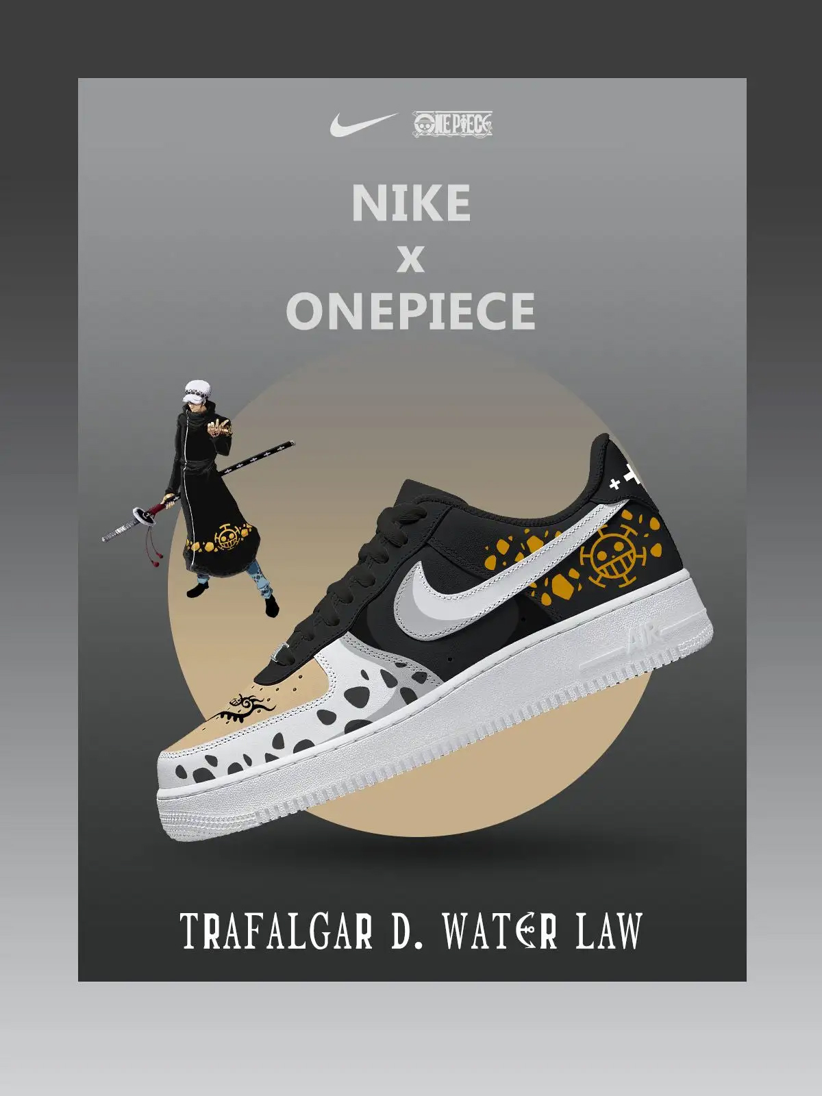 One Piece Trafalgar D. Water Law Air Force 1 Shoes Sneakers Version 2 1 One Piece Trafalgar D. Water Law Air Force 1 Shoes Sneakers Version 2