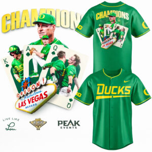 Oregon Ducks Champions Las Vegas 2026 Baseball Jersey