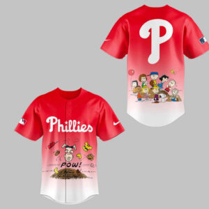 Philadelphia Phillies x Peanuts Red Baseball Jersey