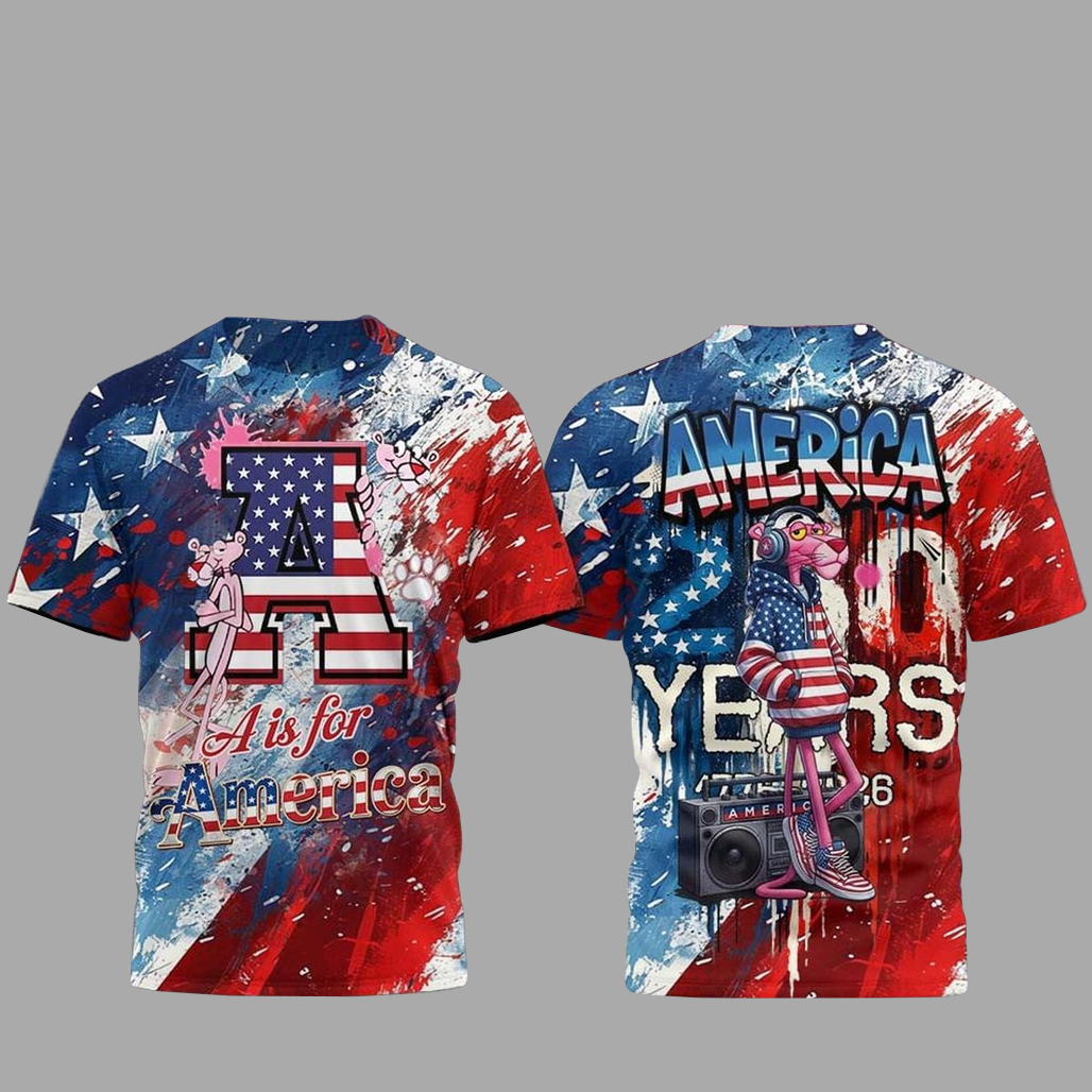 Pink Panther Celebrating America 250 Years 2026 Shirt 1 Pink Panther Celebrating America 250 Years 2026 T-Shirt