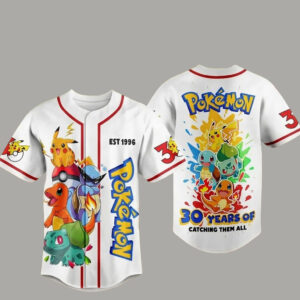 Pokemon 30 Years of Catching Them All Baseball Jersey 2026