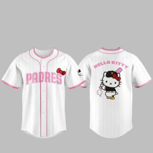 San Diego Padres Hello Kitty Night All White 2026 Baseball Jersey