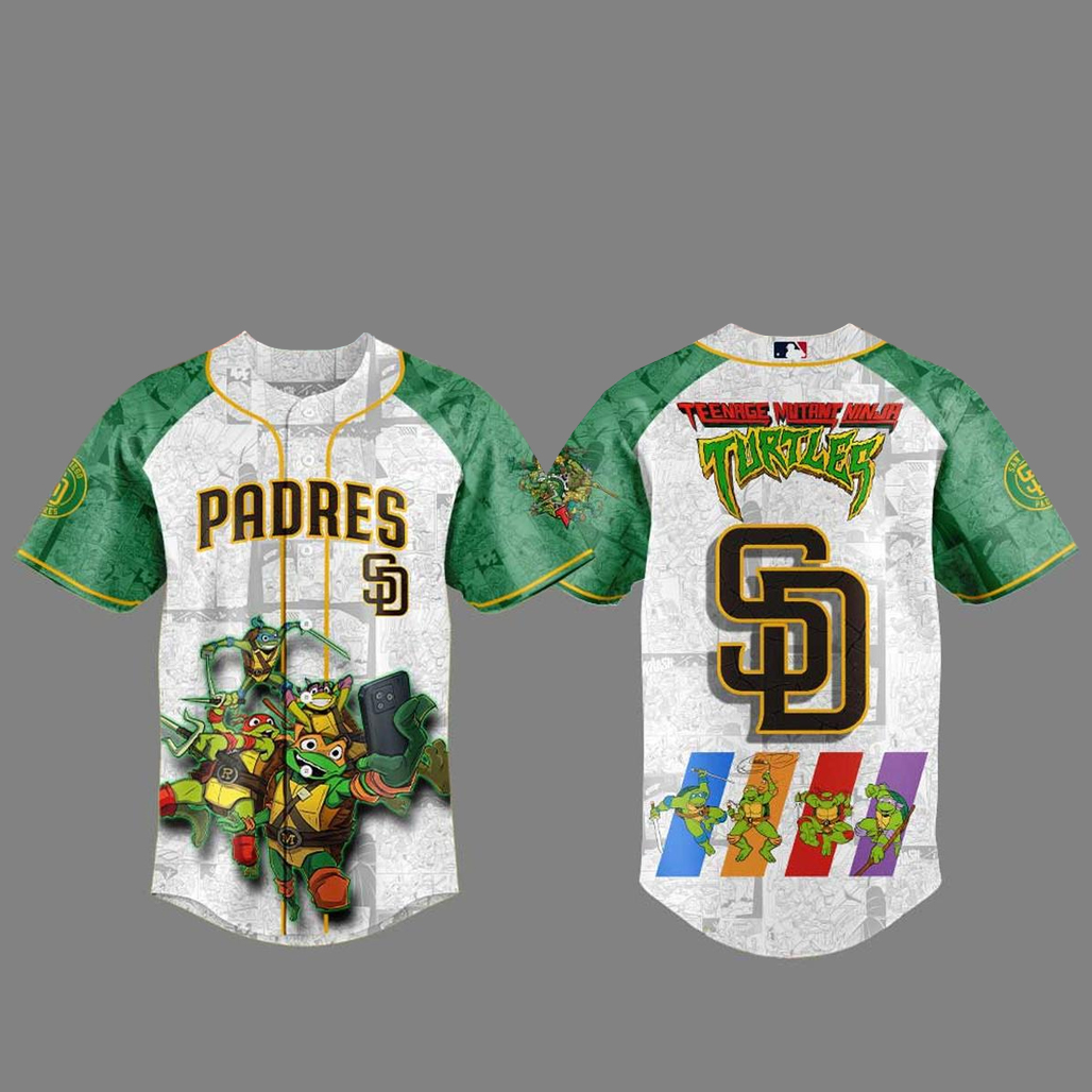 San Diego Padres x Teenage Mutant Ninja Turtles 2026 Baseball Jersey Version 2 1 San Diego Padres x Teenage Mutant Ninja Turtles 2026 Baseball Jersey Version 2
