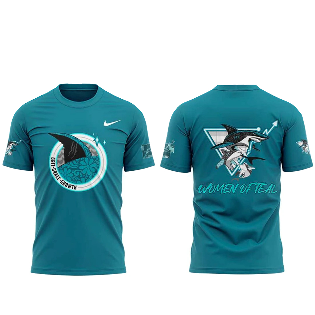 San Jose Sharks Women of Teal Night Shirt 1 San Jose Sharks Women of Teal Night T-Shirt