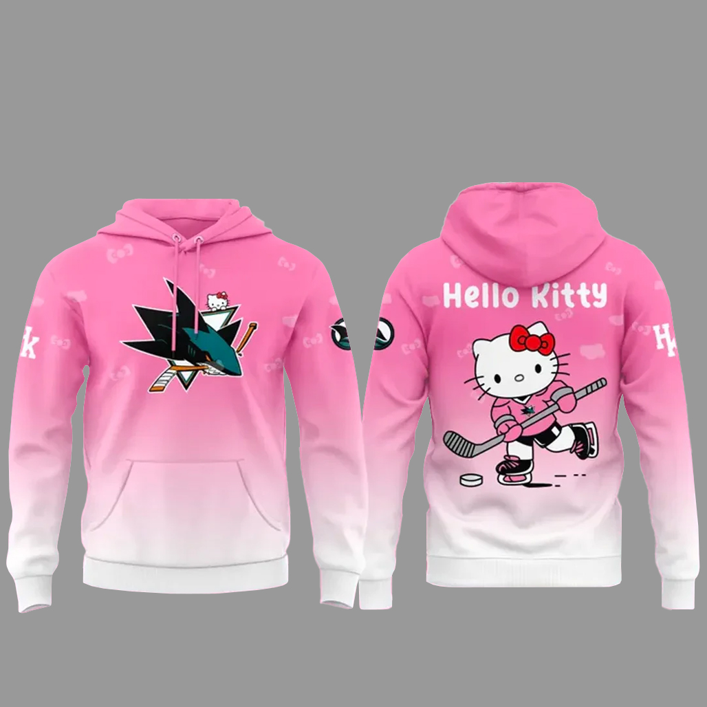 San Jose Sharks x Hello Kitty Pink 2026 Shirt 2 San Jose Sharks x Hello Kitty Pink 2026 Hoodie