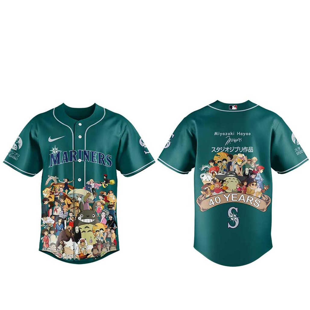 Seattle Mariners Studio Ghibli 40th Anniversary 2026 Baseball Jersey 1 Seattle Mariners Studio Ghibli 40th Anniversary 2026 Baseball Jersey