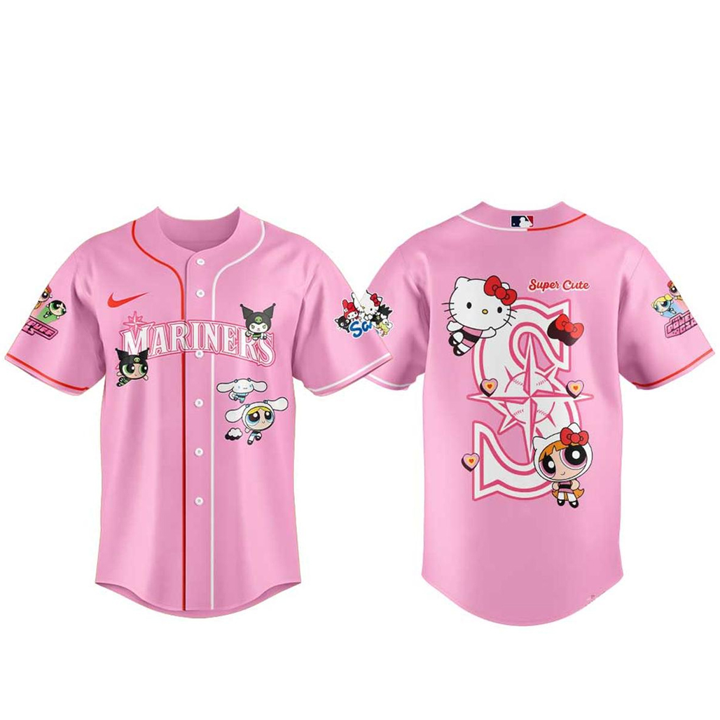 Seattle Mariners x Hello Kitty and Friends The Powerpuff Girls 2026 Baseball Jersey 1 Seattle Mariners x Hello Kitty and Friends The Powerpuff Girls 2026 Baseball Jersey