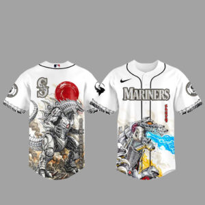 Seattle Mariners x MechaGodzilla Monster Baseball Jersey