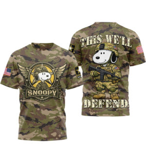 Snoopy This We’ll Defend 2026 Camo T-Shirt
