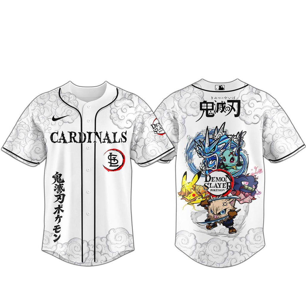 St. Louis Cardinals x Demon Slayer and Pokemon 2026 Baseball Jersey 1 St. Louis Cardinals x Demon Slayer and Pokemon 2026 Baseball Jersey